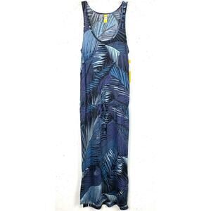 Lole Women Jacey Dress Vallerta Blue Palm Print Maxi Tank Lightweight Size Small